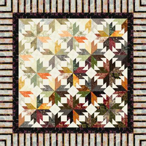 Indian Summer 2023 Tonga Batik Tamarack Strip Set • 68x68 Fabric Only Kit: $163.00 Sale: $97.80 Kit with Pattern: $212.00 Sale: $127.20