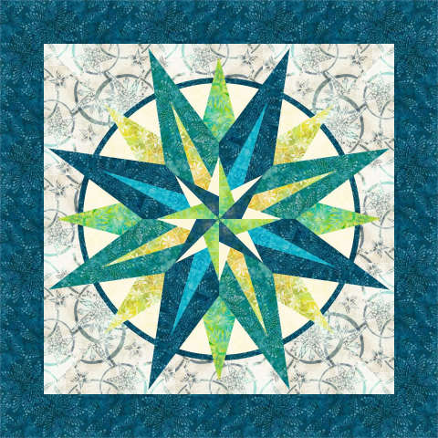 Pocket Compass Cover Quilt Kit • 40x40 • 3 Left $72.00 Fabric Only $112.00 Kit with Pattern
