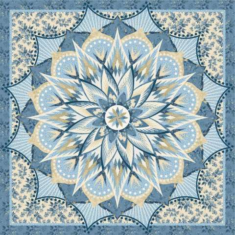 Carnival Flower - Soft Blue Sky Queen - Includes Coordinating Backing