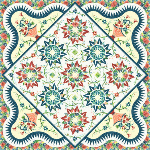 Pocket Full of Posies in Joyful Collection by Island Batik and Carol Moeller