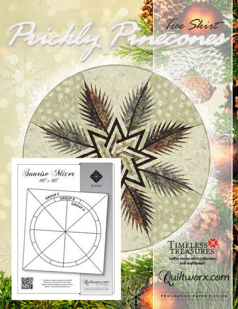 Prickly Pinecones Tree Skirt Squared Up Expansion 80 in