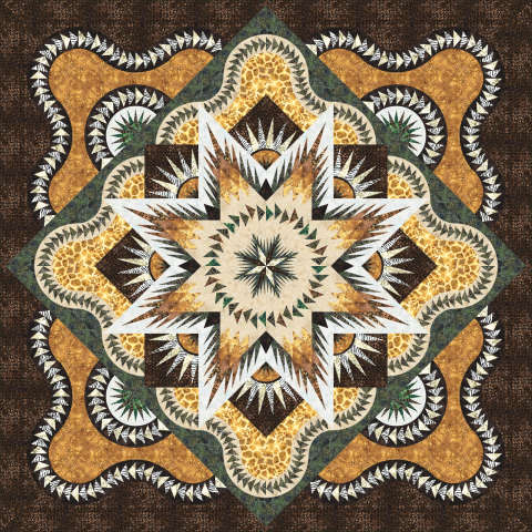 Arctic Star Queen in Congo Batiks by McKenna Ryan