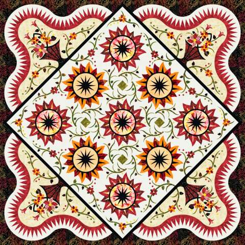 Pocket Full of Posies Batiks 3 left SOLD BY QUILTWORX Fabric Only: $374.00 Kit with Pattern: $583.00