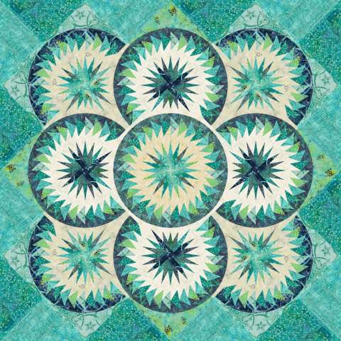 Autumn Splendor in Sage • 57x57 • 2 Left Fabric Only Kit: $199.00 Sale: $149.25 Kit with Pattern: $241.50 Sale: $181.13