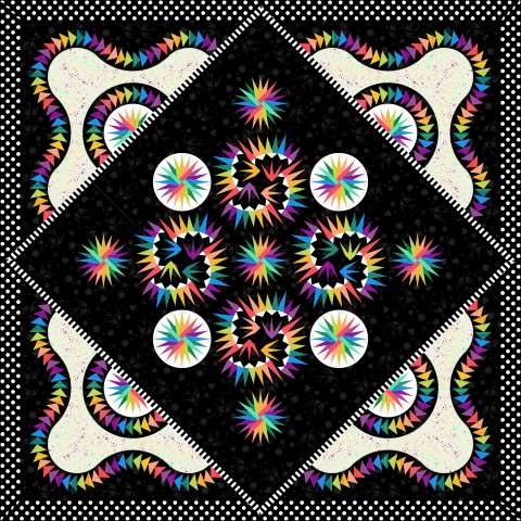 Geodes Queen Expansion • 99x99 $345.50 Fabric Only $424.00 Kit with Pattern
