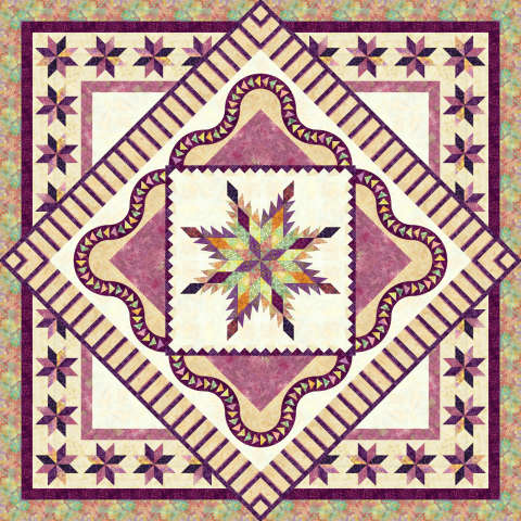 Tuscan Sunset Quiltworx Box 2024 in Hydrangea Tonga Batiks