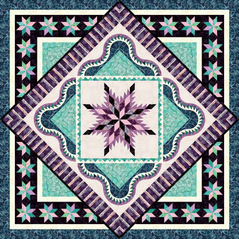 Tuscan Sunset Quiltworx Box 2024 Sage and Heather Tonga Batiks