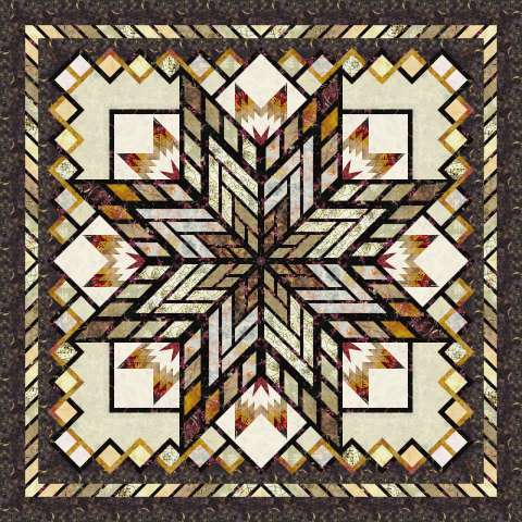 Cinnamon Sticks with Diamond Stripe Border • 80x80 $220.00 Fabric Only $299.50 Kit with Pattern