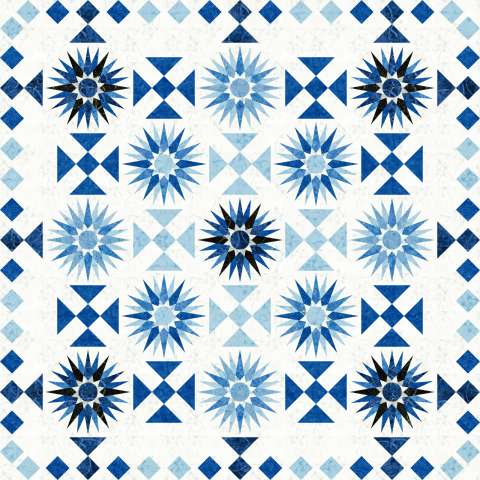 Polar Compass Traditions Batiks • 85x85 • 2 Left $260.50 Fabric Only $339.00 Kit with Pattern