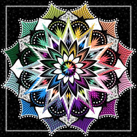 Carnival Flower Tula Pink True Colors & Linework Dark Queen