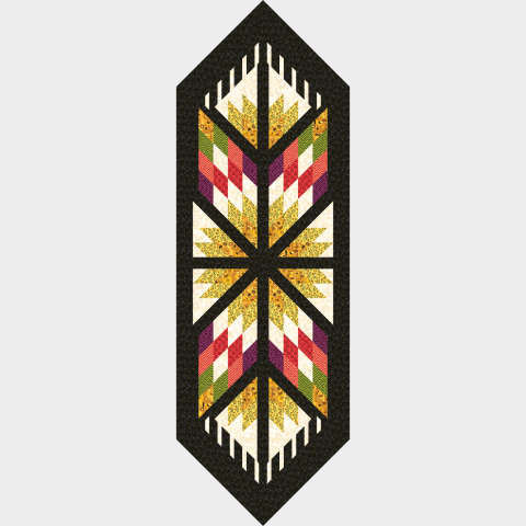 Prism Table Runner in Decades: Jazz Age Mary Fons with Benartex