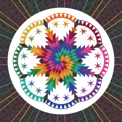 Feeling Groovy Alt 2 Border Colorway in Newer Worlds by Rob Appell from Benartex