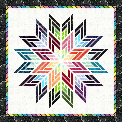 Fractured Star in Caribbean Starfish Quiltworx Strip Sets