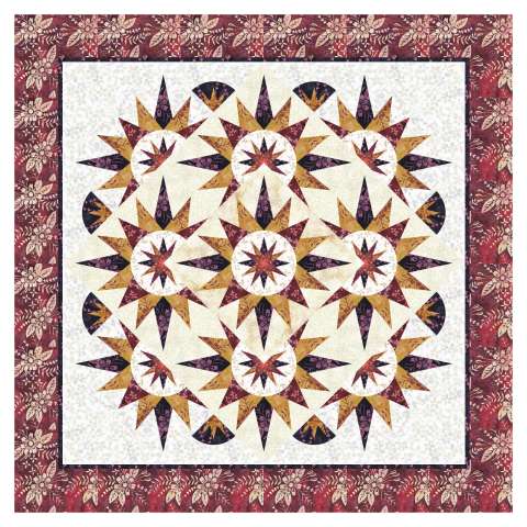 Arizona Cactus in Island Batik • 42x42 $88.50 Fabric Only $97.50 Kit with Replacement Papers $115.00 Kit with Pattern
