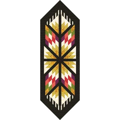 Prism Table Runner in Benartex • 22x65 • 2 Left $63.00 Fabric Only $70.00 Kit with Replacement Papers $88.50 Kit with Pattern