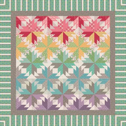 Indian Summer Riley Blake Lori Holt Fabrics This kit includes 13 3/4 yards of fabric, including the binding. Fabric Only: $210.00 Kit with Replacement Papers $241.50 Kit with Pattern: $259.00