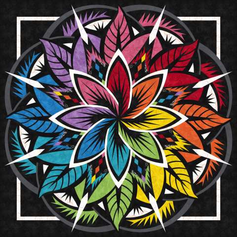 Jungle Magnolia Wall in Colorstock Rainbow Bright