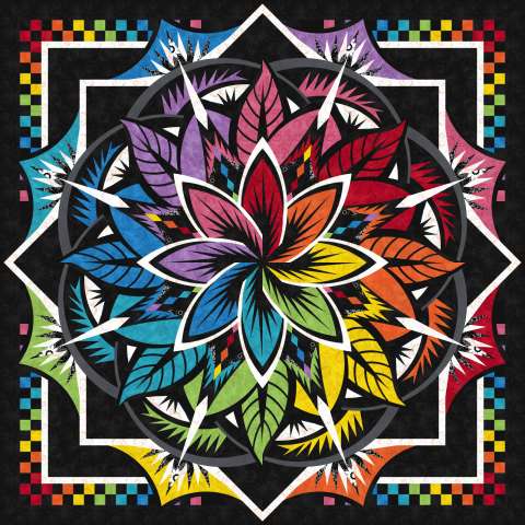 Jungle Magnolia Queen in Colorstock Rainbow Bright