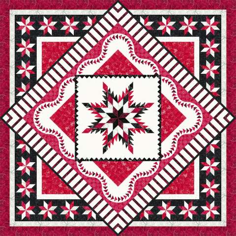 Fractured Paint Box with Caribbean Reef Strip Set • 60x77 $142.00 Fabric Only $177.50 Kit with Pattern