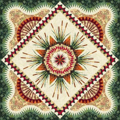 Cattails in the Meadow Queen - Tonga Cider Batiks with Backing