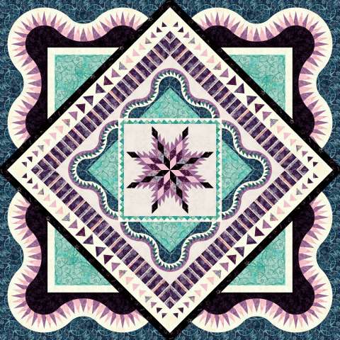 Achromatic Wedding Star 54 inch Size • 54x54 $302.00 Kit with Pattern