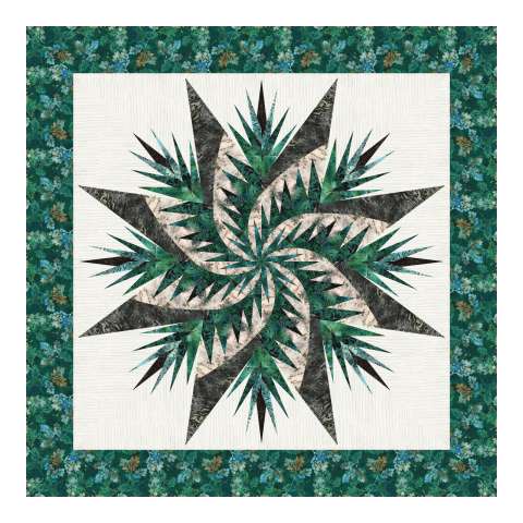 Evergreen Fern McKenna Ryan Woodland Batik Collection (Coversheet Version) April 2025 This kit includes enough fabric and binding to complete the quilt top. Fabric Only: $90.00 Kit with Replacement Papers: $103.50 Kit with Pattern: $121.00