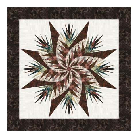 Evergreen Fern McKenna Ryan Woodland Batik Collection (Dark Version) April 2025 This kit includes enough fabric and binding to complete the quilt top. Fabric Only: $90.00 Kit with Replacement Papers: $103.50 Kit with Pattern: $121.00