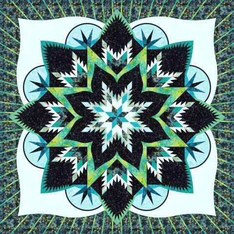 Peaceful Snowfall • 99x99 • 2 Left $325.00 Fabric Only $418.00 Kit with Pattern