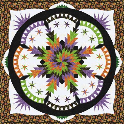 Hocus Pocus in Bootiful Batiks • 80x80 • 3 Left $235.00 Fabric Only $284.50 Kit with Replacement Papers $313.50 Kit with Pattern