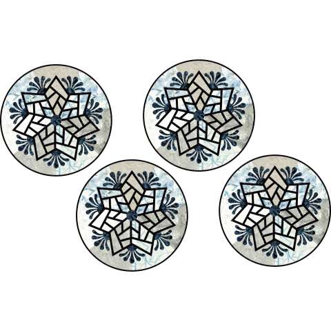 Scandinavian Snowflake Blue and White This kit includes 5-1/8 total yards of Timeless Treasures' Tonga Cedar and Sleighbells fabric line. Fabric Only: $84.50 Kit with Replacement Papers: $108.50 Kit with Pattern: $124.00