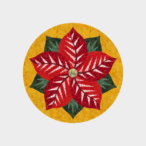 Poinsettia in Tonga Batiks Cedar and Sleighbells by Timeless Treasures