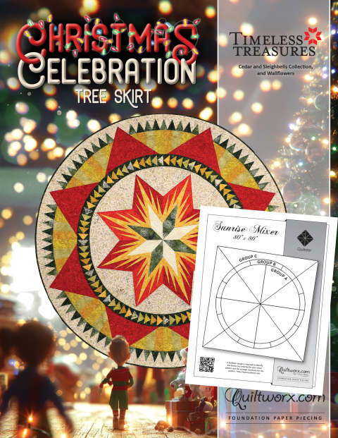 Christmas Celebration Tree Skirt 2019 Expansion or Square Up Design
