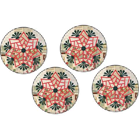 Scandinavian Snowflake Tim Holtz • 20" Diameter $86.50 Fabric Only $110.50 Kit with Replacement Papers $126.00 Kit with Pattern