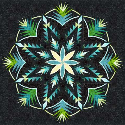 Tequila Lime in Valley Blossoms • 68x68 • $208.00 Fabric Only • $248.50 Kit with Replacement Papers • $269.00 Kit with Pattern