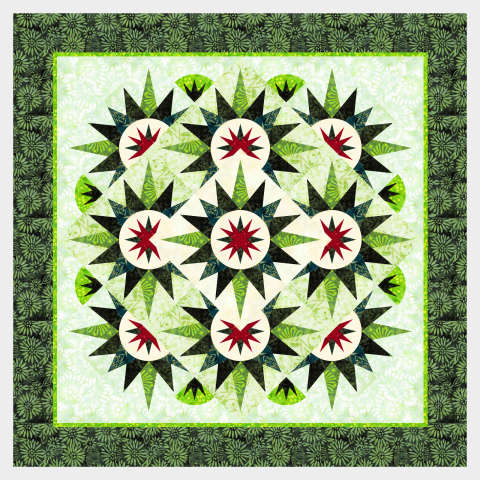 Arizona Cactus in Tonga Batik Valley Blossom Collection by Judy and Judel Niemeyer
