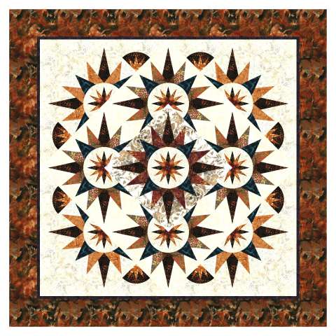 Arizona Cactus in Hoffman Batiks This kit includes 5-7/8 total yards of Hoffman Batik's Harvest Glow fabric line. Fabric Only: $95.50 Kit with Replacement Papers: $104.50 Kit with Pattern: $122.00