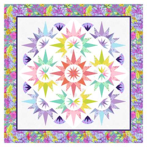 Arizona Cactus in Tula Pink This kit includes 6-7/8 total yards of Free Spirit's True Colors 2025 fabric line. Fabric Only: $110.50 Kit with Replacement Papers: $119.50 Kit with Pattern: $137.00
