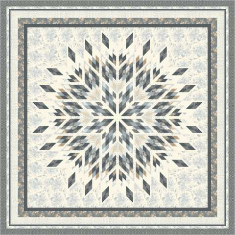 Chantilly Star in King Size This kit includes the fabrics and binding to complete the quilt top. Fabric Only: $331.00 Kit with Replacement Papers: $378.25 Kit with Pattern: $444.00