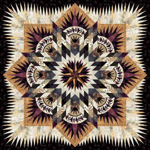 Prairie Star Purples and Browns • 85x85 $271.00 Fabric Only $341.00 Kit with Replacement Papers $364.00 Kit with Pattern