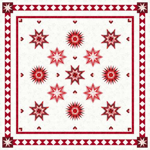 Winter Traditions Christmas Expansion Red TT Cedar & Sleighbells This kit includes 25-1/2 total yards of Timeless Treasures Cedar and Sleighbells collection Fabric Only: $440.50 Kit with Replacement Papers: $480.50 Kit with Pattern: $554.00