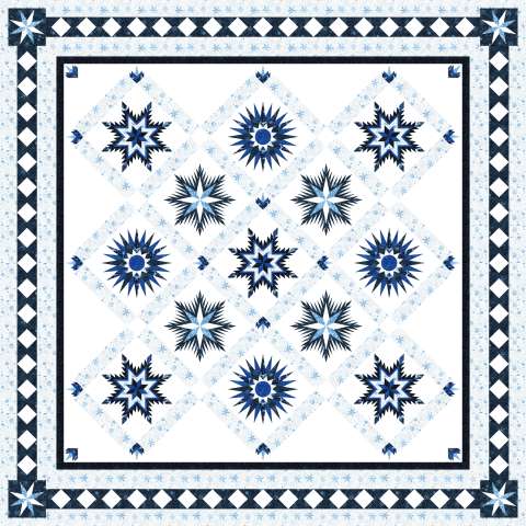 Winter Traditions Christmas Expansion Island Batik • 2 Left! This kit includes 29-7/8 total yards of Island Batiks' Snowed In collection Fabric Only: $443.50 Kit with Pattern: $557.00