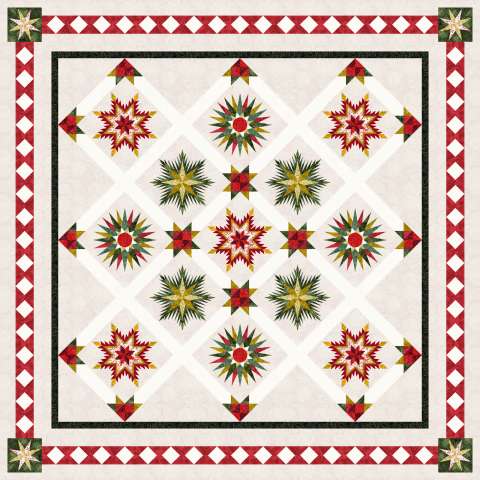 Winter Traditions Christmas Expansion QST Star Tonga Batiks Almond This kit includes 29-7/8 total yards of Timeless Treasures Cedar and Sleighbells collection Fabric Only: $432.50 Kit with Pattern: $546.00