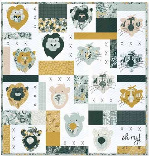 Lions and Tigers and Bears Quilt Kit (For Machine Embroidery)