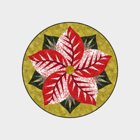 Poinsettia in Tonga Batiks Cedar and Sleighbells Collection by Judy and Judel Niemeyer