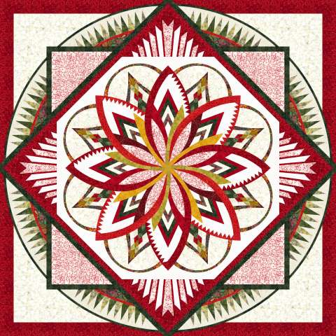 Peppermint Twist Cogs & Blocks Queen- Cedar & Sleigh Bells colorway
