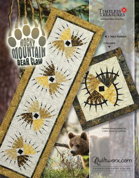 Rocky Mountain Bear Claw Table Runner and Pillows