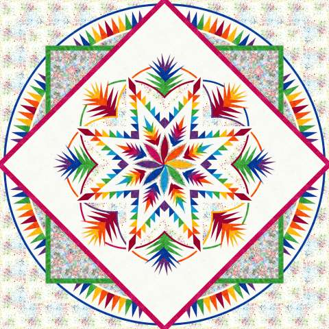 Tequila Lime Cogs & Blocks Queen: Hexi Bright Lights