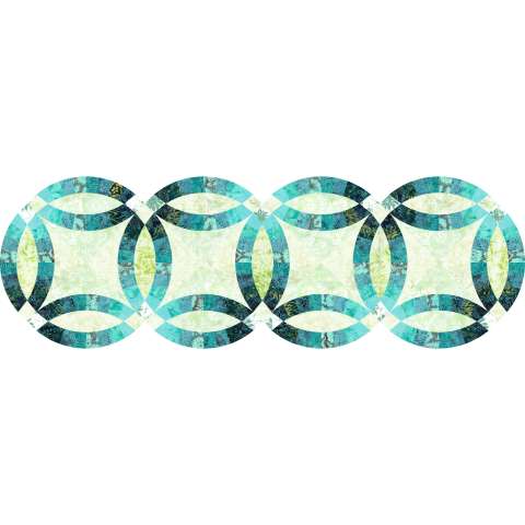 Wedding Ring Table Runner Valley Blossoms Tonga Batiks