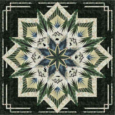 Kali Mixer – Our Backyard Colorway With Laser Cut Applique Quilt Kit