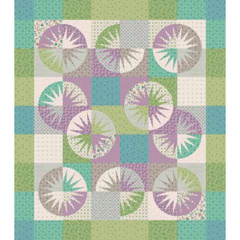 Desert Sky Piece and Plenty *(mixed fabrics) • 48x54 This kit includes enough fabric to complete the original pattern. Fabric Only: $110.00 Kit with Replacement Papers: $128.00 Kit with Pattern: $133.50